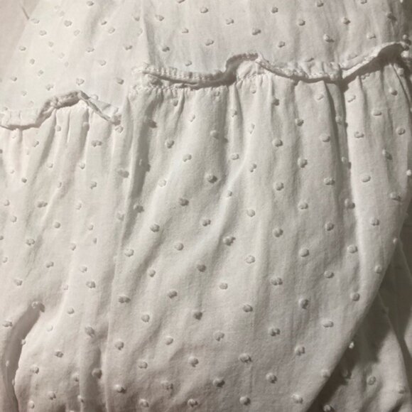 Hill House nap dress womens L white Swiss dot tiered maxi dress ruched bodice - Picture 11 of 11